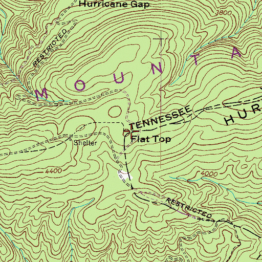 Topographic Map of Flat Top, VA