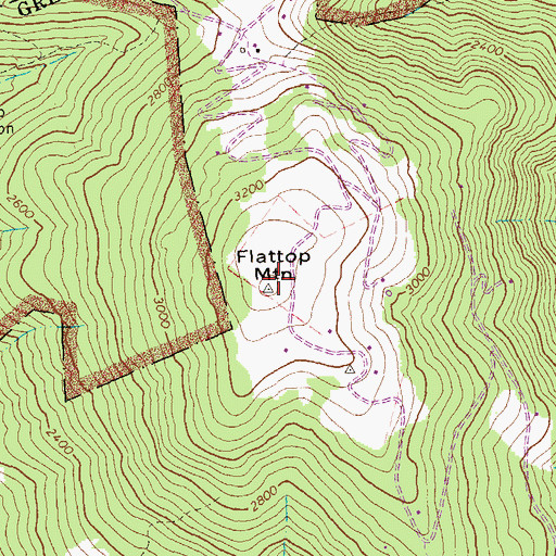 Topographic Map of Flattop Mountain, VA