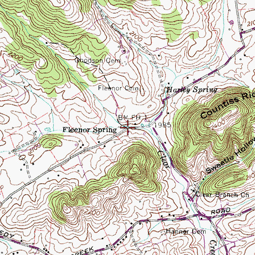 Topographic Map of Fleenor Spring, VA