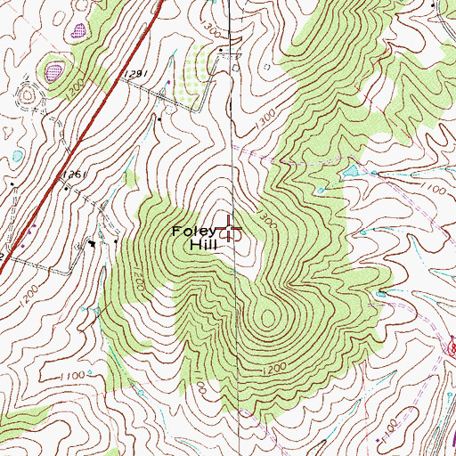 Topographic Map of Foley Hill, VA