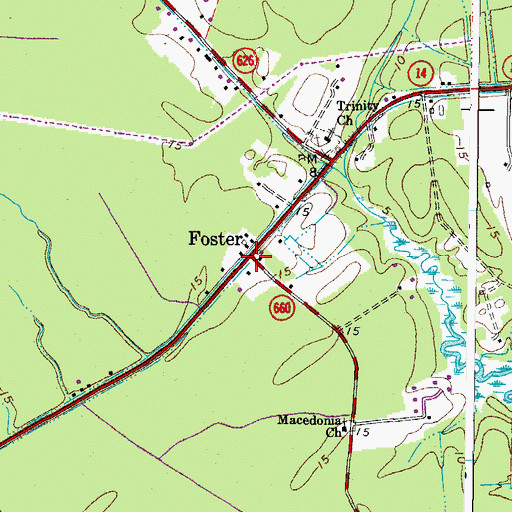 Topographic Map of Foster, VA