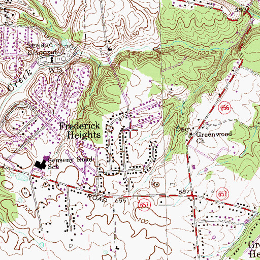 Topographic Map of Frederick Heights, VA