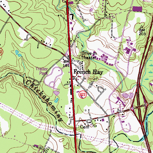 Topographic Map of French Hay, VA