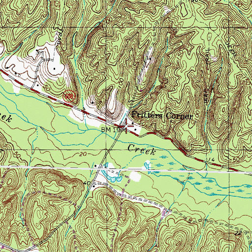 Topographic Map of Fritters Corner, VA