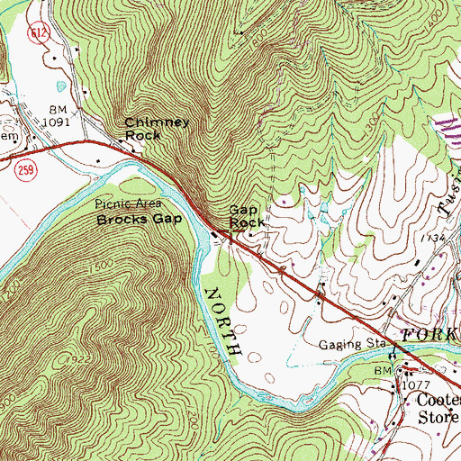 Topographic Map of Gap Rock, VA