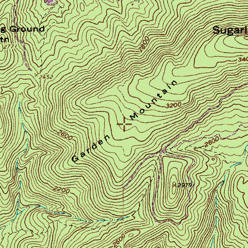 Topographic Map of Garden Mountain, VA