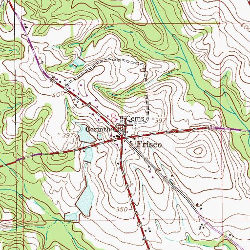 Topographic Map of Corinth Primitive Baptist Church, AL