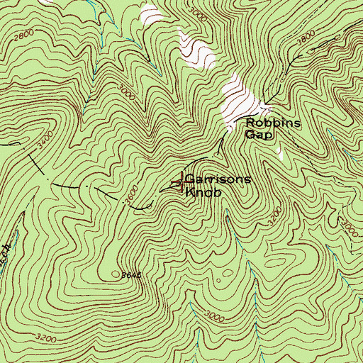 Topographic Map of Garrisons Knob, VA
