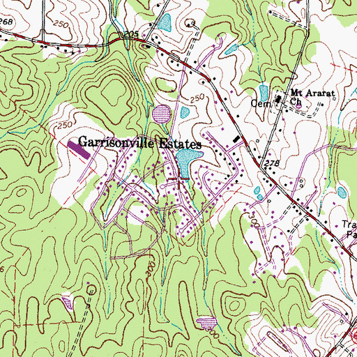 Topographic Map of Garrisonville Estates, VA