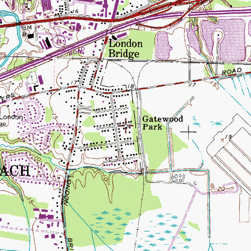 Topographic Map of Gatewood Park, VA