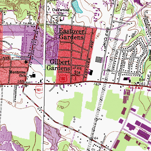 Topographic Map of Gilbert Gardens, VA