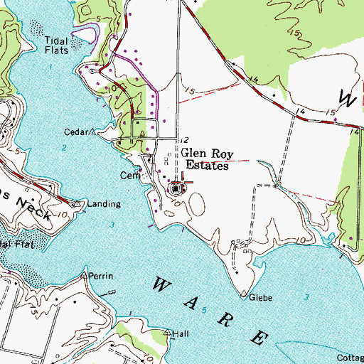 Topographic Map of Glen Roy Estates, VA