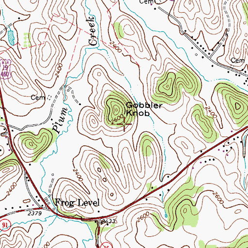 Topographic Map of Gobbler Knob, VA