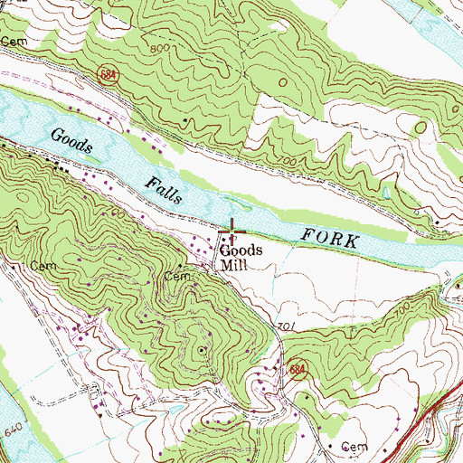 Topographic Map of Goods Mill, VA