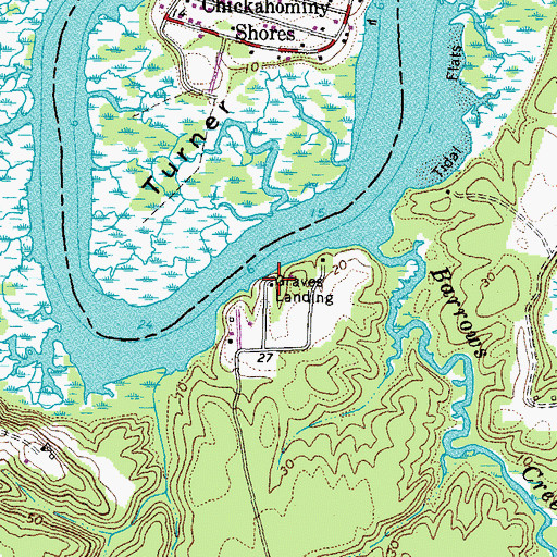Topographic Map of Graves Landing, VA