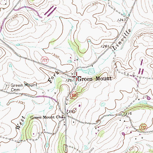 Topographic Map of Green Mount, VA