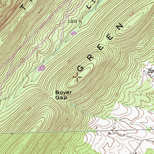 Topographic Map of Green Mountain, VA