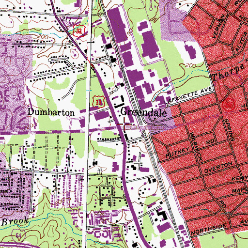 Topographic Map of Greendale, VA