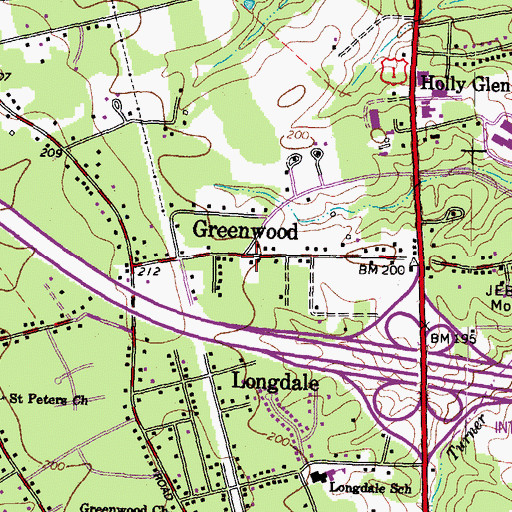 Topographic Map of Greenwood, VA
