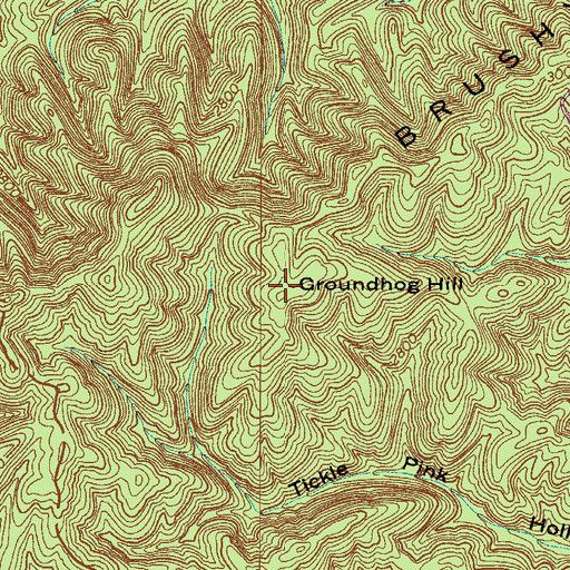 Topographic Map of Groundhog Hill, VA