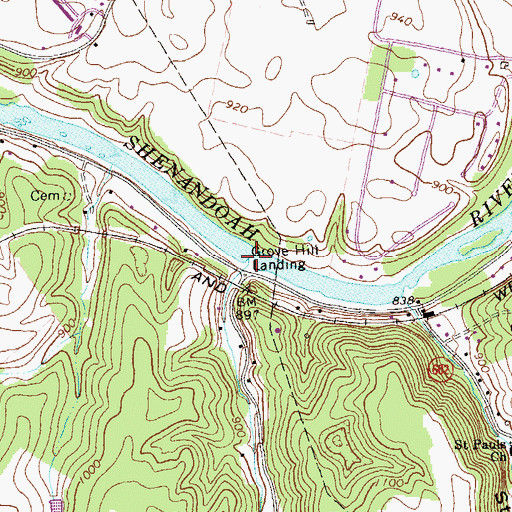 Topographic Map of Grove Hill Landing, VA