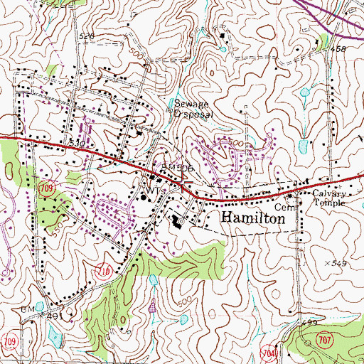Topographic Map of Hamilton, VA