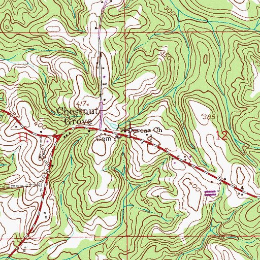 Topographic Map of Dorcas Baptist Church, AL