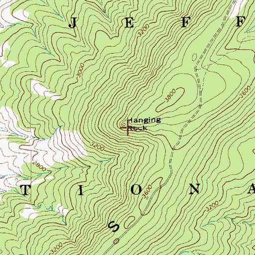 Topographic Map of Hanging Rock, VA