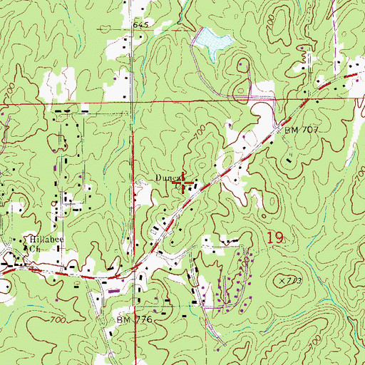 Topographic Map of Duncan Memorial United Methodist Church, AL