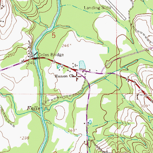 Topographic Map of Eanon Baptist Church, AL