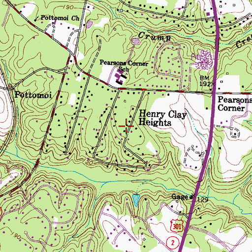 Topographic Map of Henry Clay Heights, VA