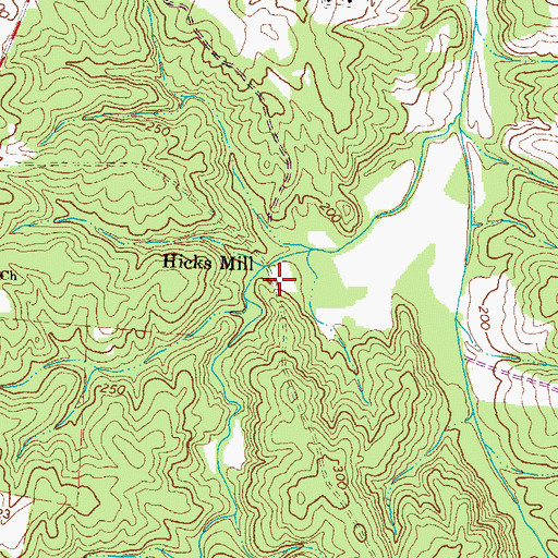 Topographic Map of Hicks Mill, VA