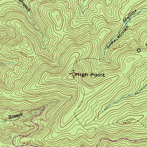 Topographic Map of High Point, VA