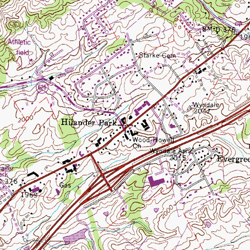 Topographic Map of Hilander Park, VA