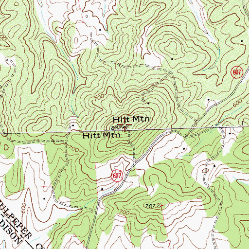 Topographic Map of Hitt Mountain, VA