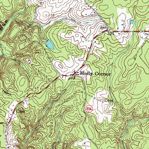 Topographic Map of Holly Corner, VA