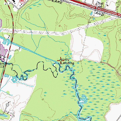 Topographic Map of Holly Landing, VA