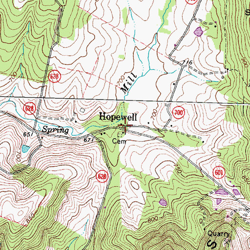 Topographic Map of Hopewell, VA