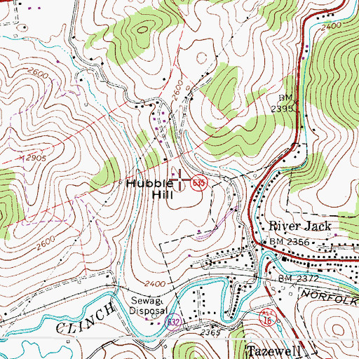 Topographic Map of Hubble Hill, VA
