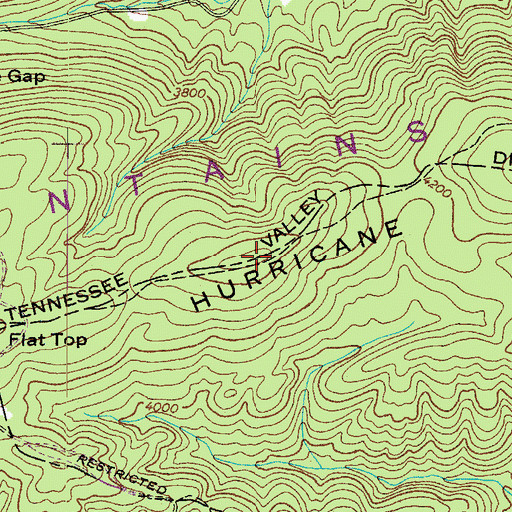 Topographic Map of Hurricane Mountain, VA