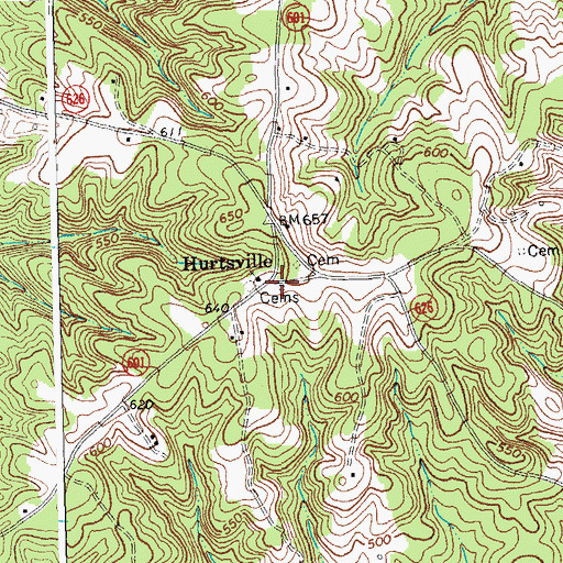 Topographic Map of Hurtsville, VA