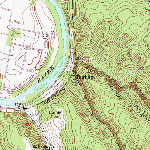 Topographic Map of Ingham, VA