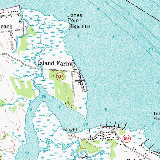 Topographic Map of Island Farm, VA