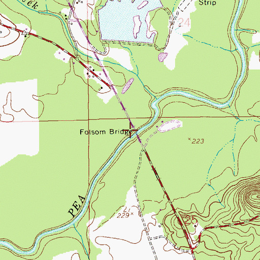Topographic Map of Folsom Bridge, AL