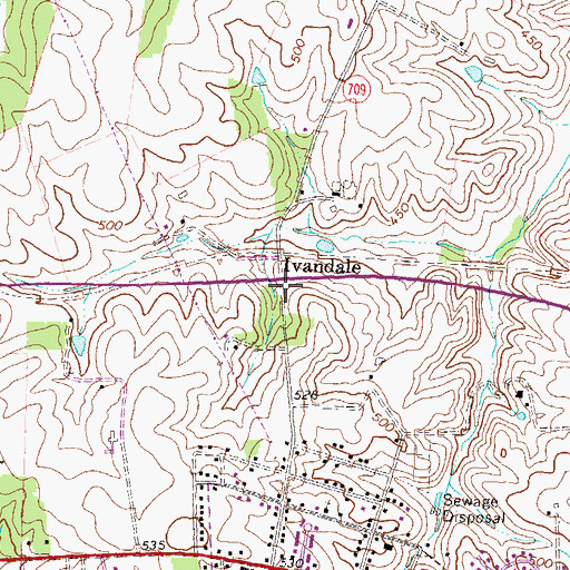 Topographic Map of Ivandale, VA