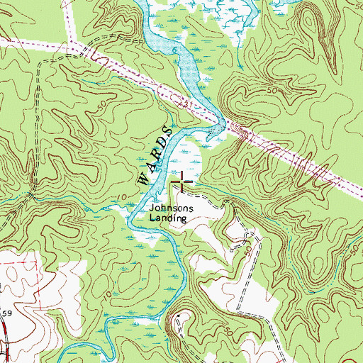 Topographic Map of Johnsons Landing, VA