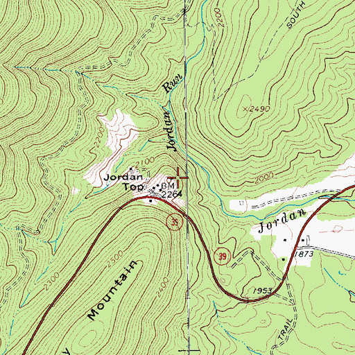 Topographic Map of Jordan Top, VA