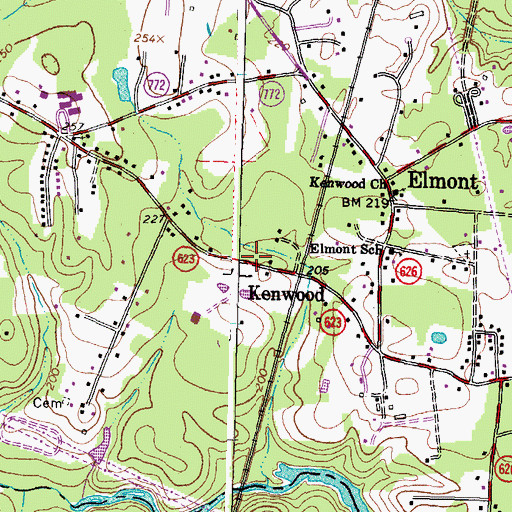 Topographic Map of Kenwood, VA