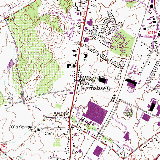 Topographic Map of Kernstown, VA