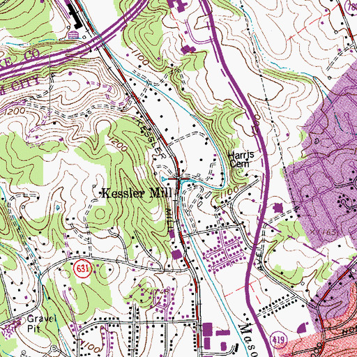 Topographic Map of Keslers Mill, VA